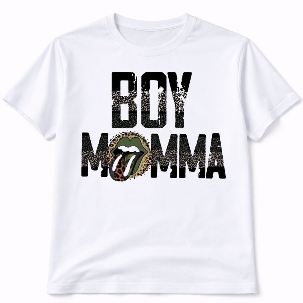 Boy Momma Graphic T Shirt Trendy Boutique Style Tee Womens Gift White